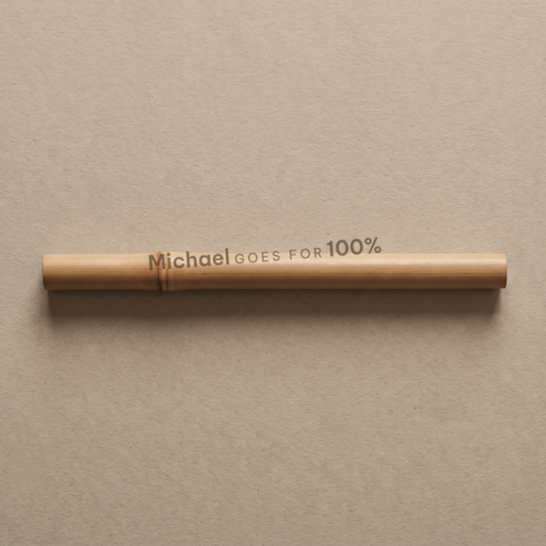 Bamboo straw engraved Michael GOES FOR 100%