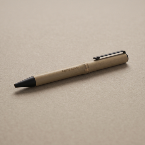 Bamboo pen brand face — bmbū.store wordmark