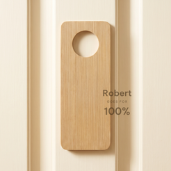 Bamboo door hanger engraved Robert GOES FOR 100%